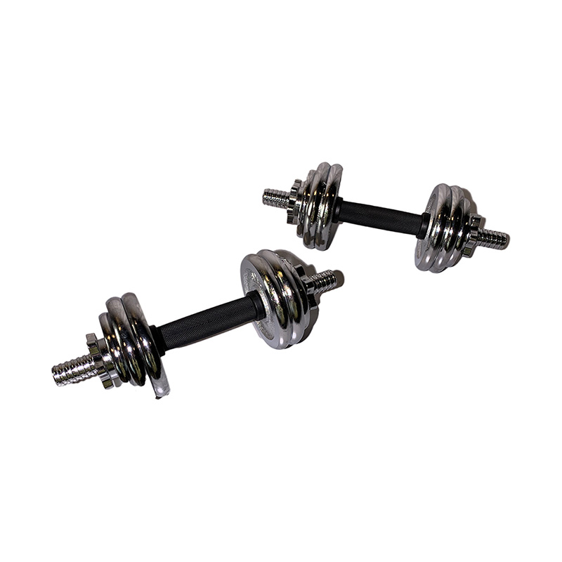 Set combinato di manubri cromati